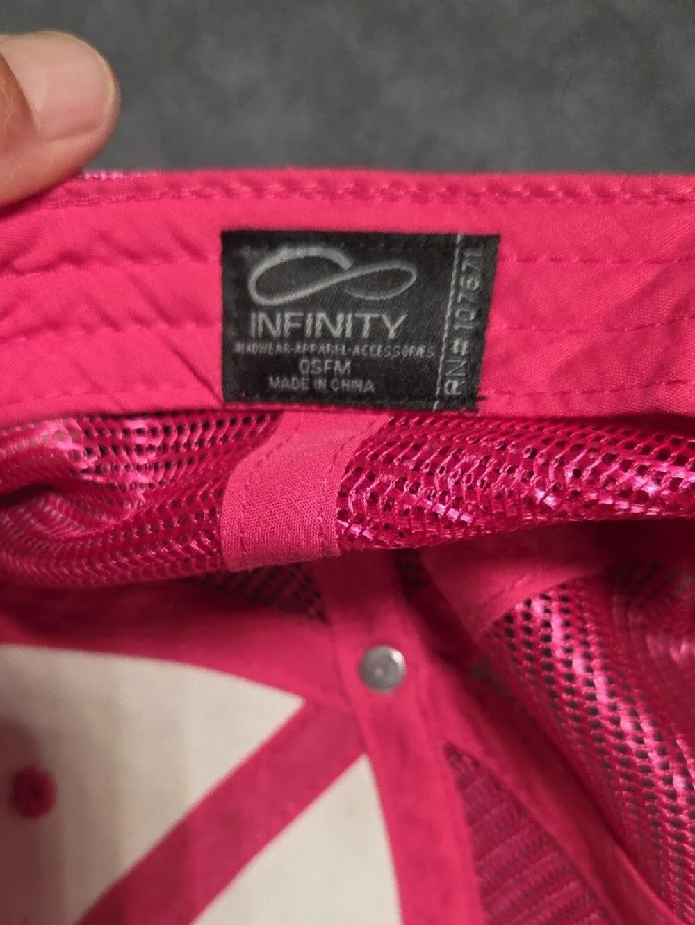 NFINITY New Camo Trucker Hat with Pink Cross Accent